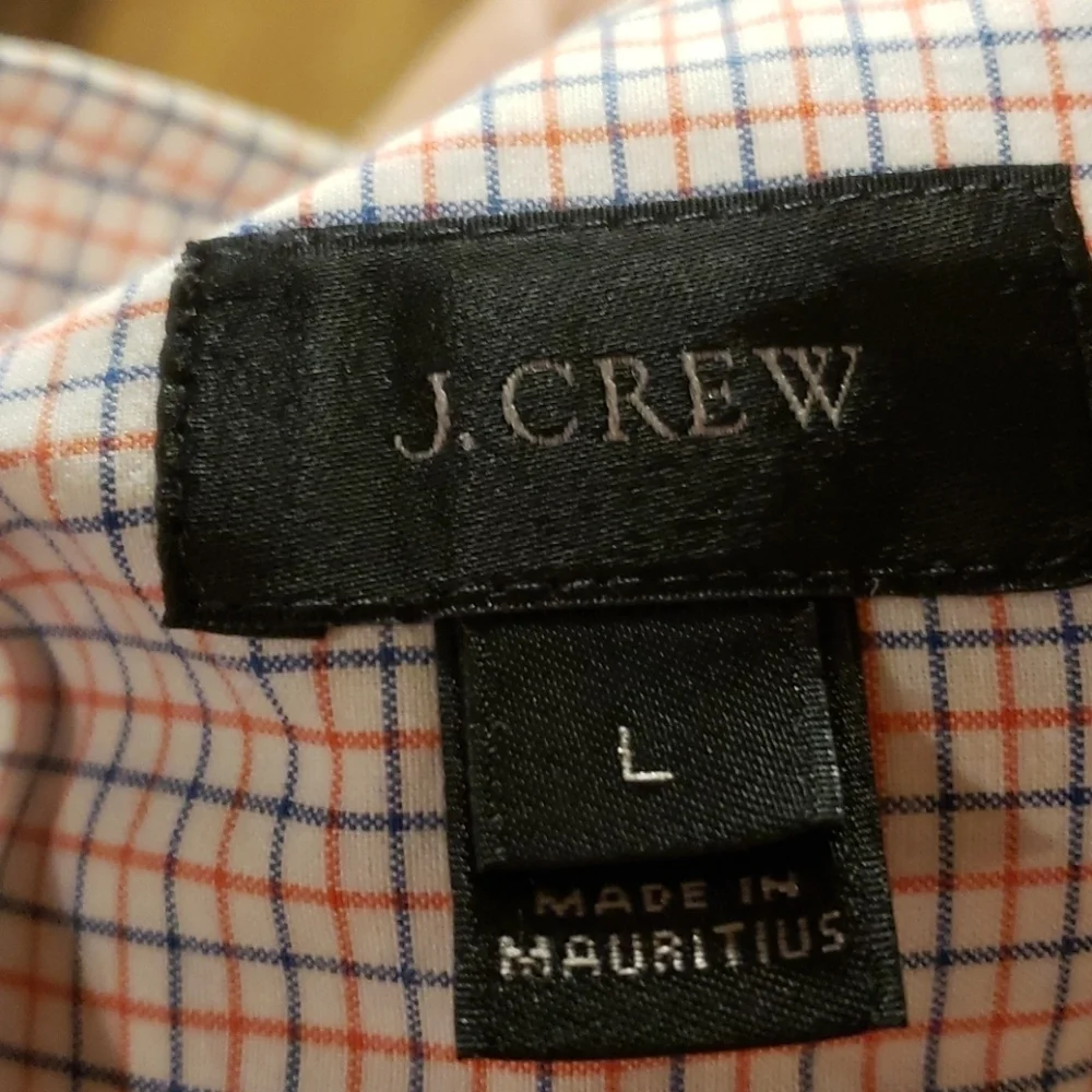 J. Crew red white blue checkered button down